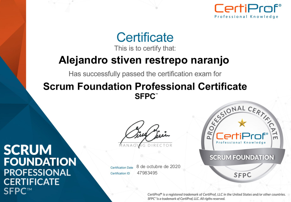 certificado del Curso