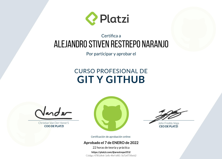 certificado del Curso