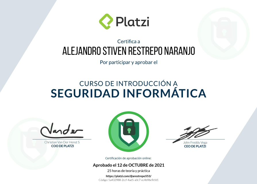 certificado del Curso